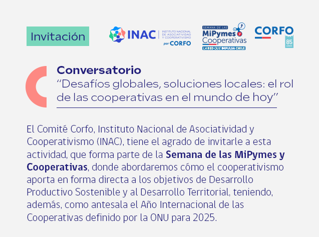 Conversatorio: “Desafíos globales, soluciones locales: el rol de las cooperativas en el mundo de hoy”